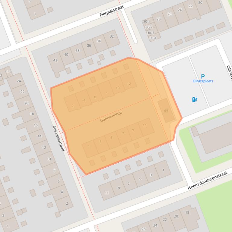 Kaart van postcodegebied 3813HL.