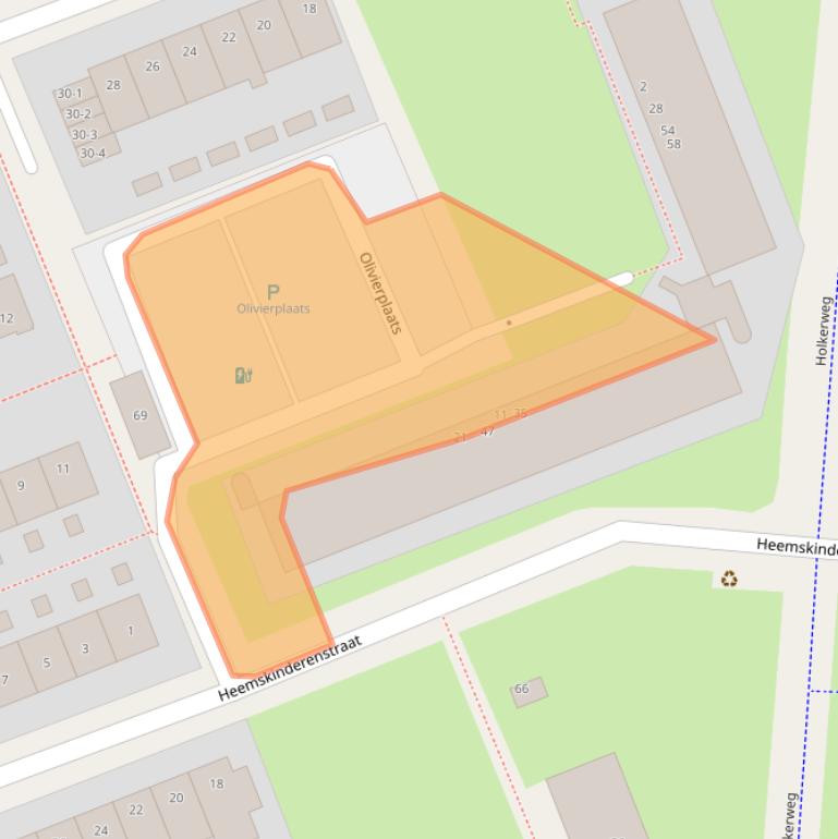 Kaart van postcodegebied 3813JA.