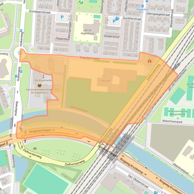 Kaart van postcodegebied 3813KD.
