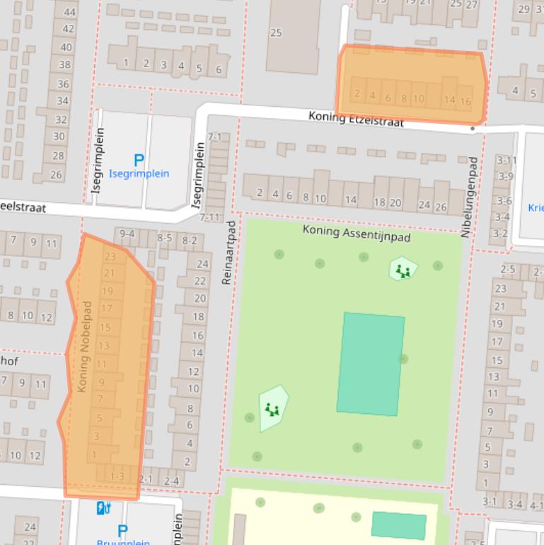 Kaart van postcodegebied 3813KJ.
