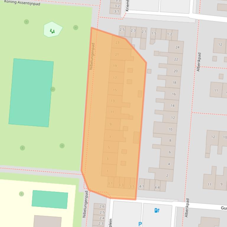 Kaart van postcodegebied 3813KX.
