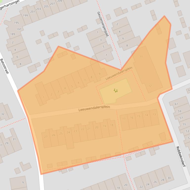Kaart van postcodegebied 3813LE.