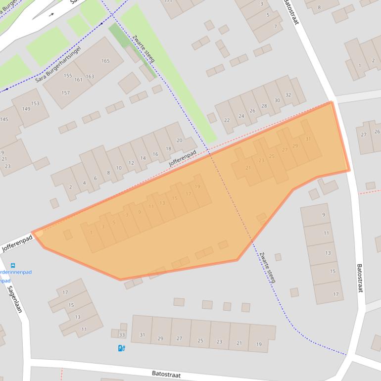 Kaart van postcodegebied 3813LG.