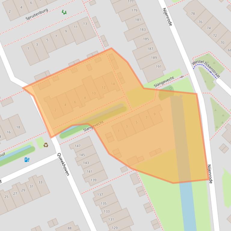 Kaart van postcodegebied 3813LT.