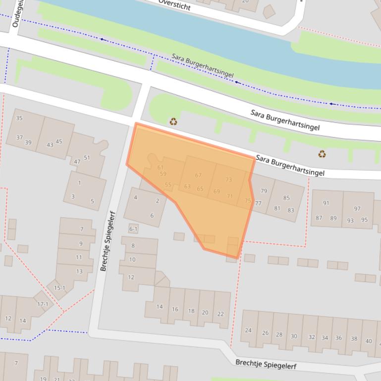 Kaart van postcodegebied 3813NC.