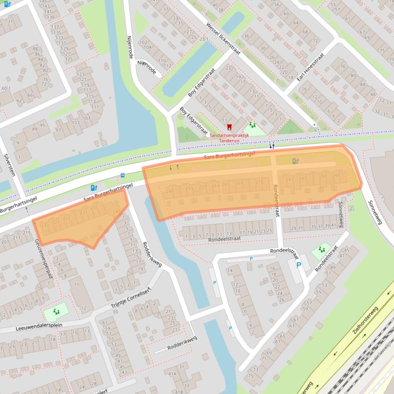 Kaart van postcodegebied 3813NJ.