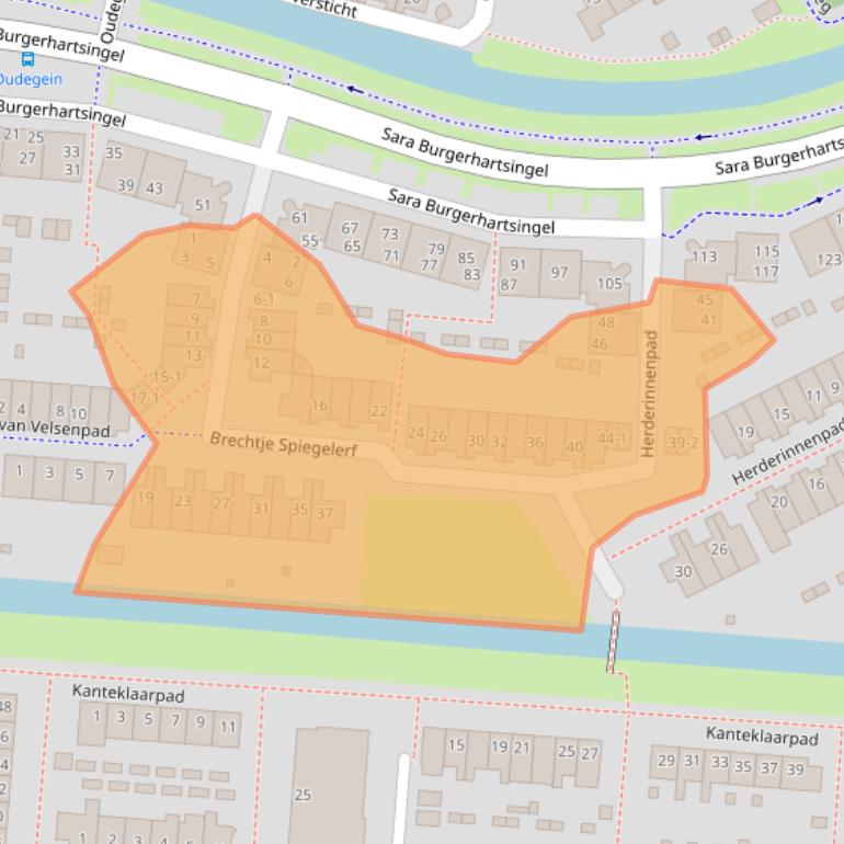 Kaart van postcodegebied 3813NL.