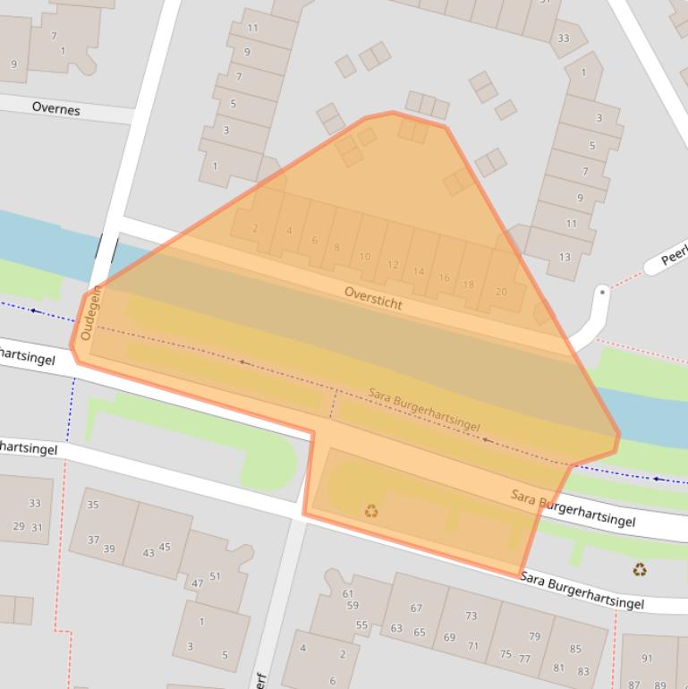 Kaart van postcodegebied 3813NR.