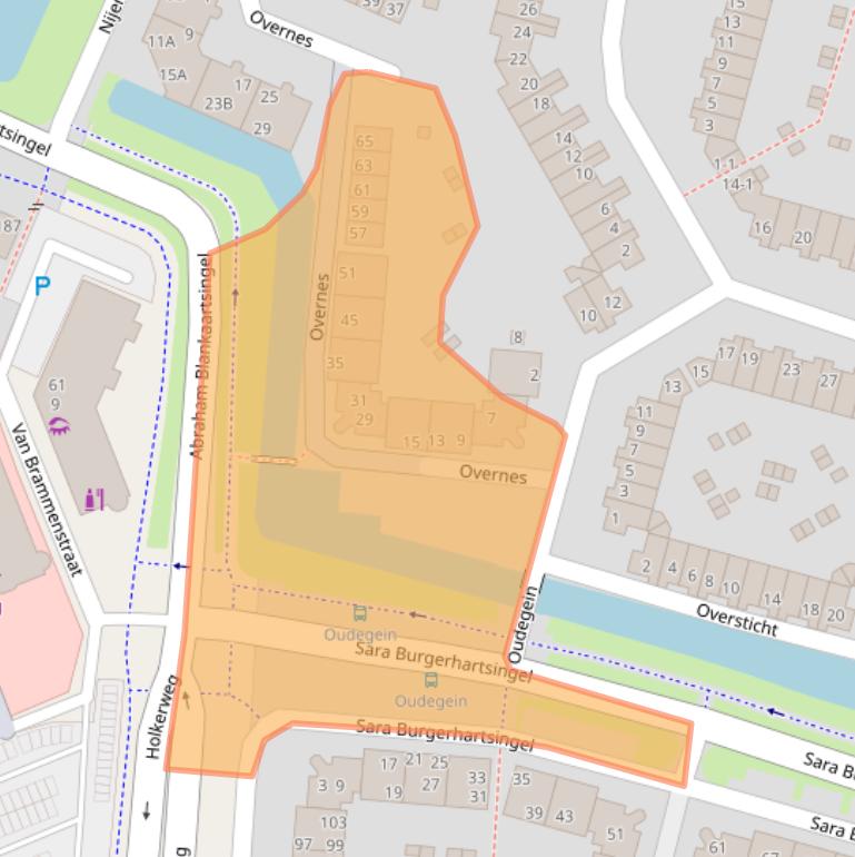 Kaart van postcodegebied 3813NS.