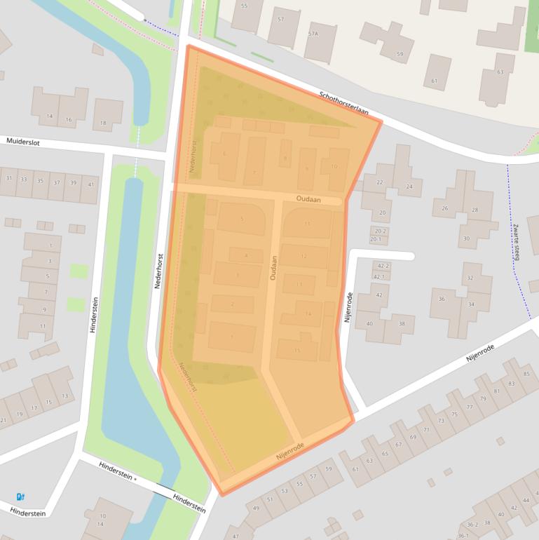 Kaart van postcodegebied 3813NT.