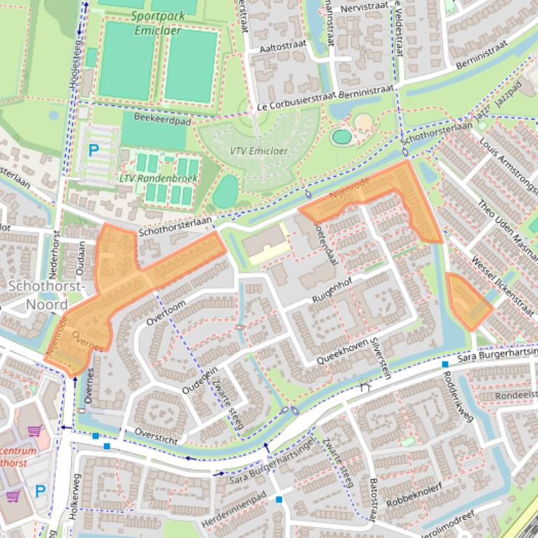 Kaart van postcodegebied 3813NV.