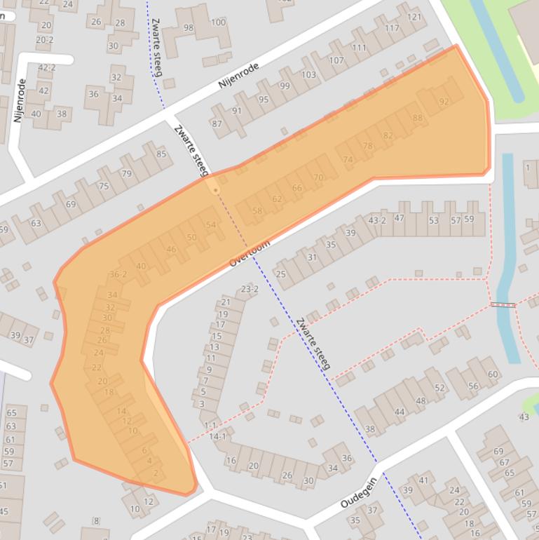 Kaart van postcodegebied 3813NX.