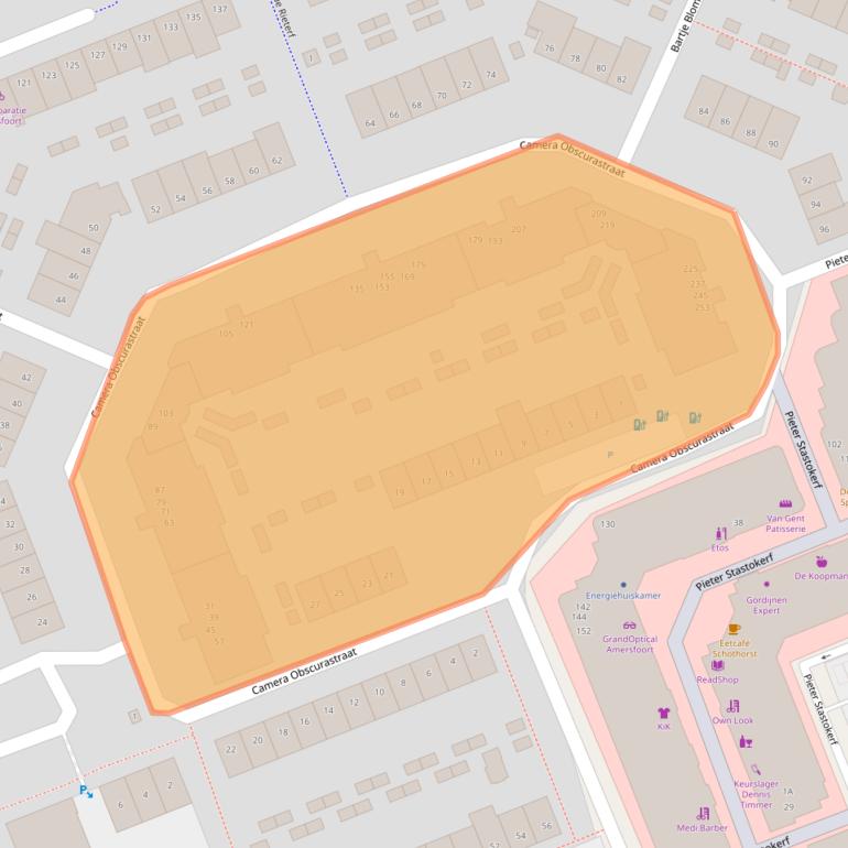 Kaart van postcodegebied 3813PK.