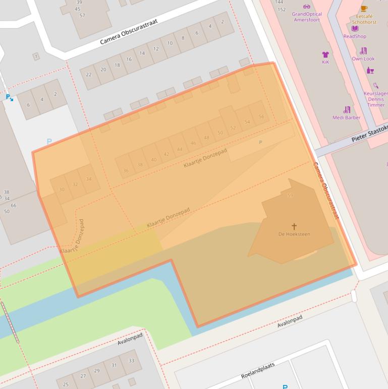 Kaart van postcodegebied 3813PZ.