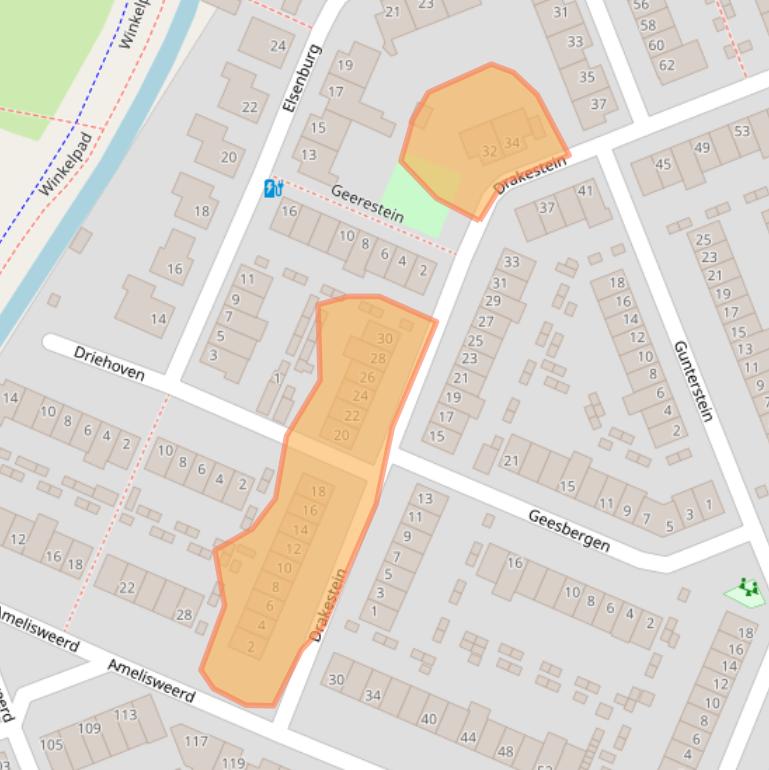 Kaart van postcodegebied 3813RB.