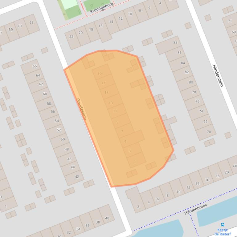 Kaart van postcodegebied 3813RG.