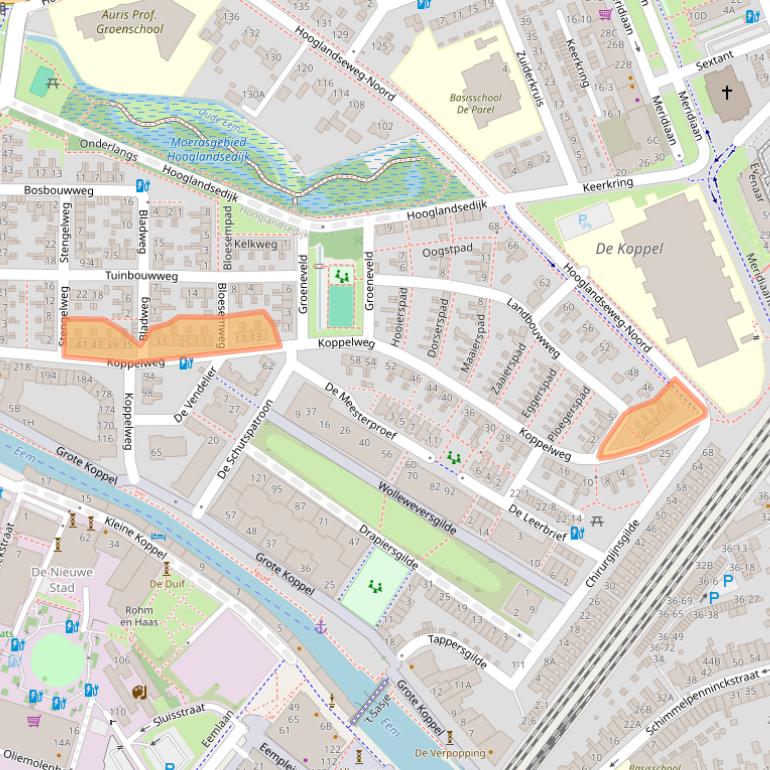 Kaart van postcodegebied 3813SB.