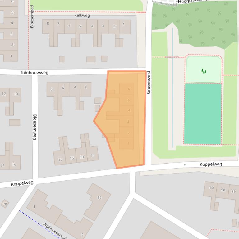 Kaart van postcodegebied 3813SR.