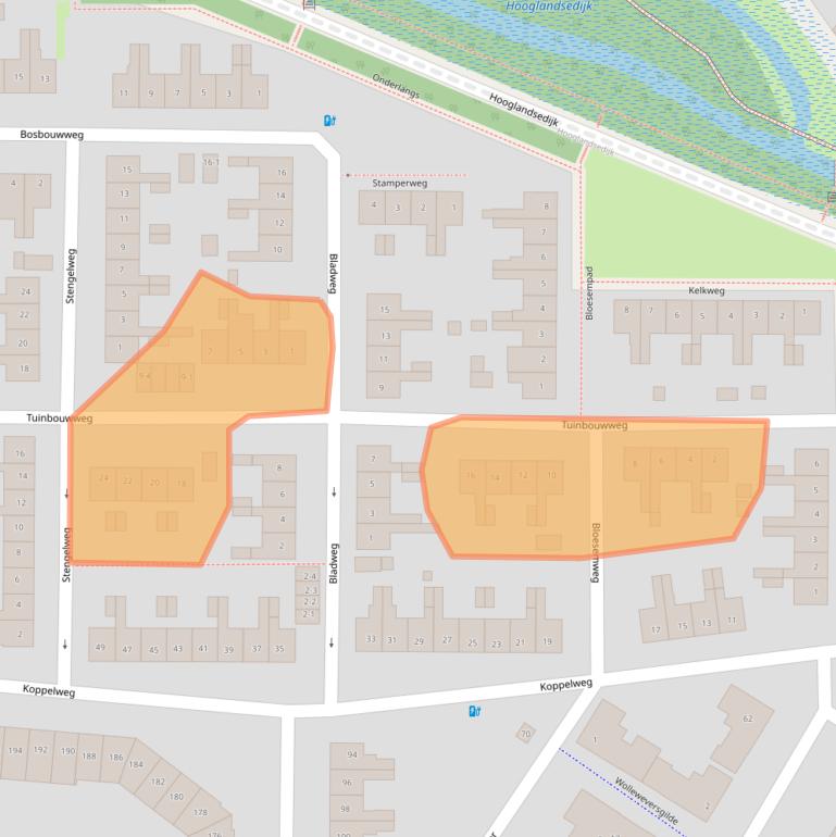 Kaart van postcodegebied 3813SW.