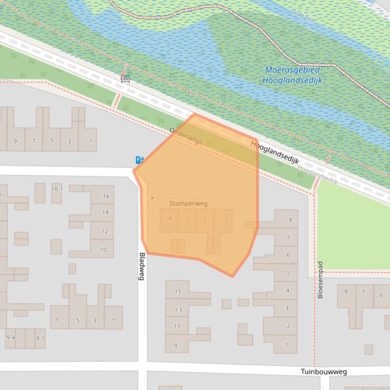 Kaart van postcodegebied 3813SZ.