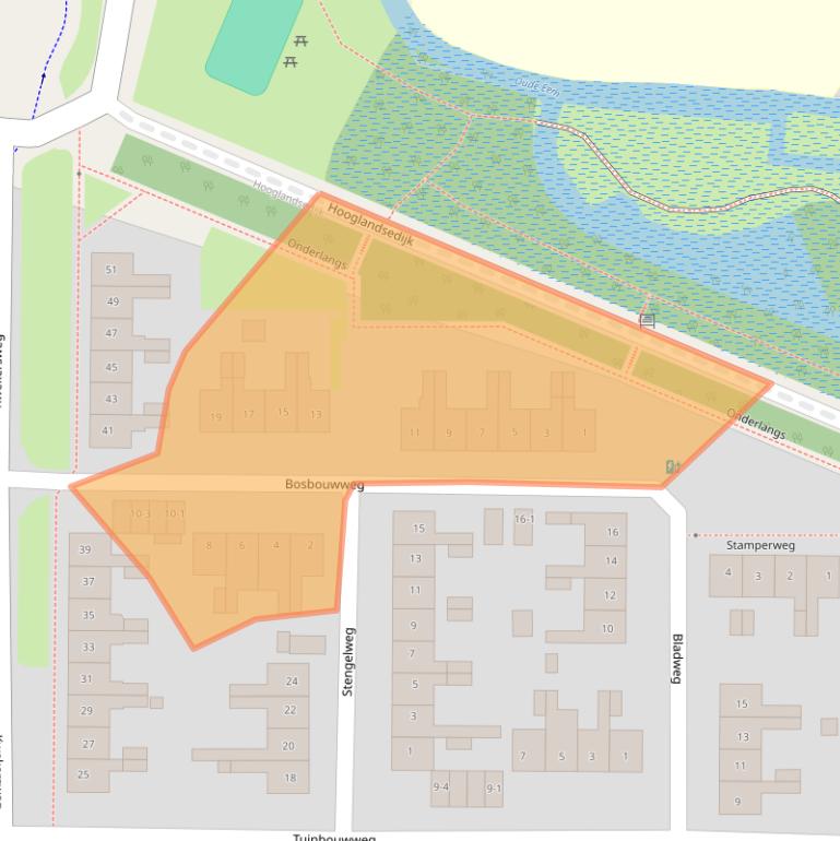 Kaart van postcodegebied 3813TA.