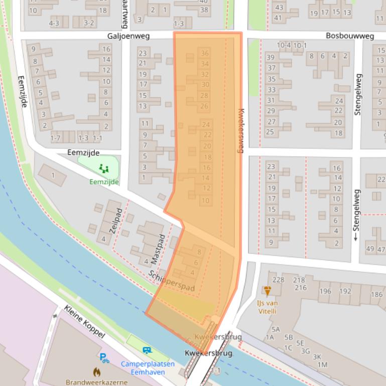 Kaart van postcodegebied 3813TH.