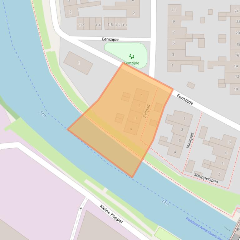 Kaart van postcodegebied 3813TL.