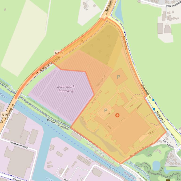 Kaart van postcodegebied 3813TZ.