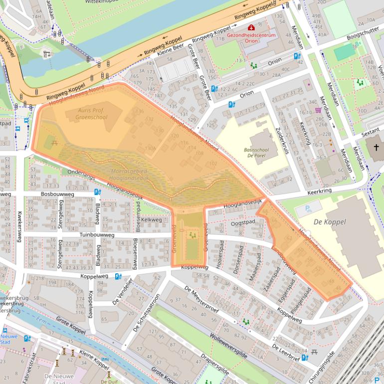 Kaart van postcodegebied 3813VE.