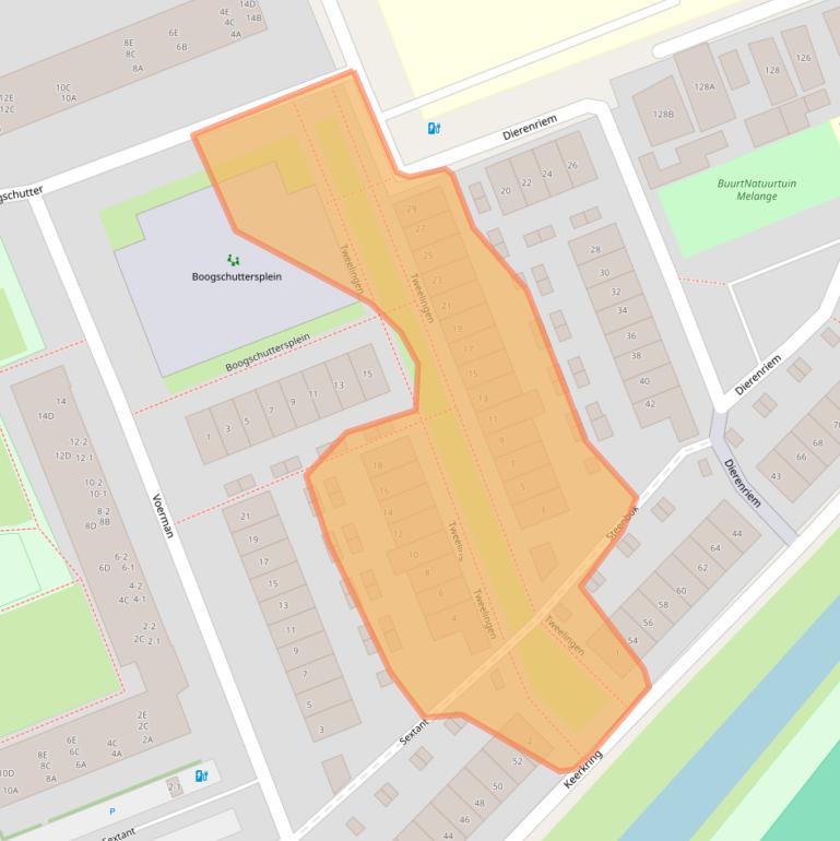 Kaart van postcodegebied 3813VL.