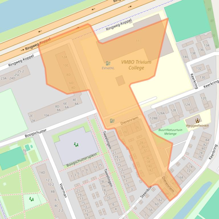 Kaart van postcodegebied 3813VN.