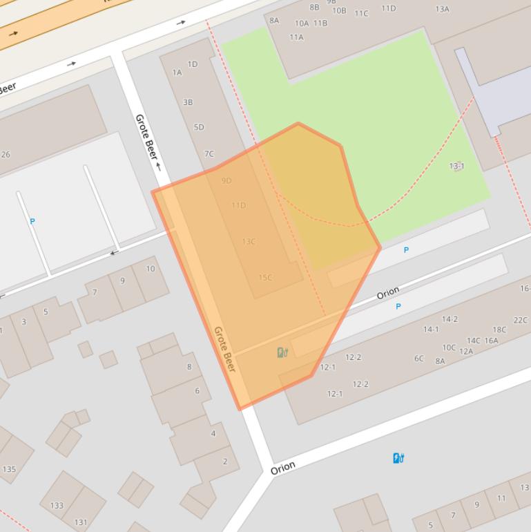 Kaart van postcodegebied 3813VV.