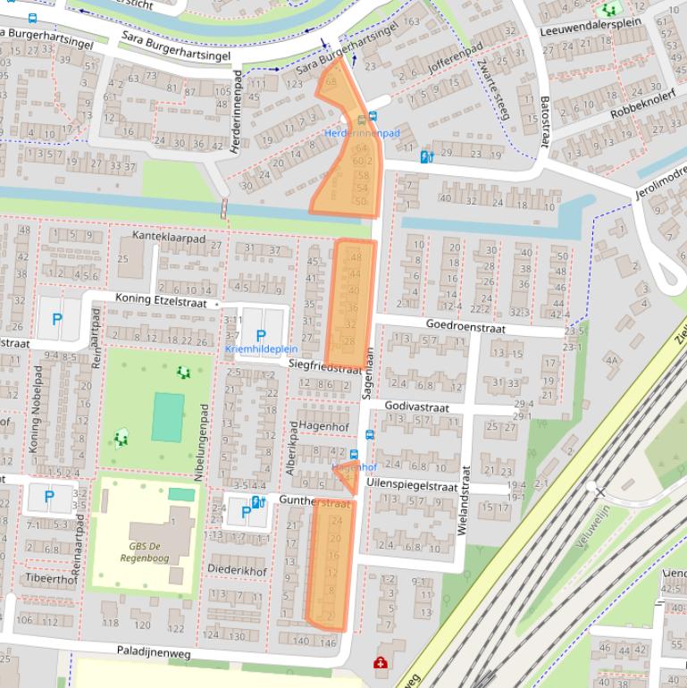 Kaart van postcodegebied 3813WL.