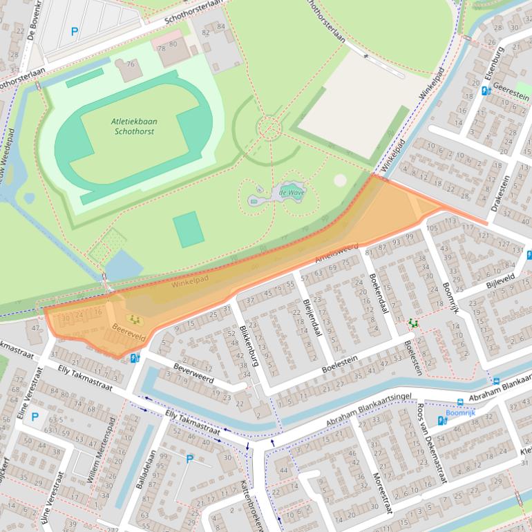 Kaart van postcodegebied 3813XA.