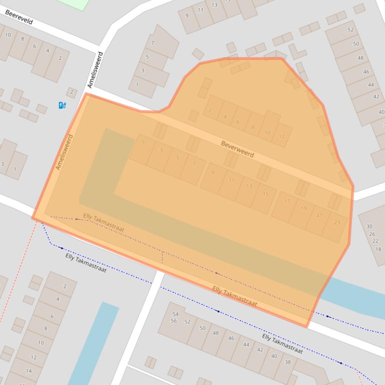 Kaart van postcodegebied 3813XB.