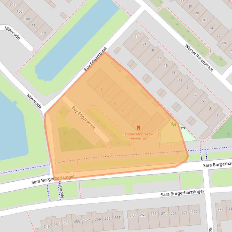 Kaart van postcodegebied 3813ZA.