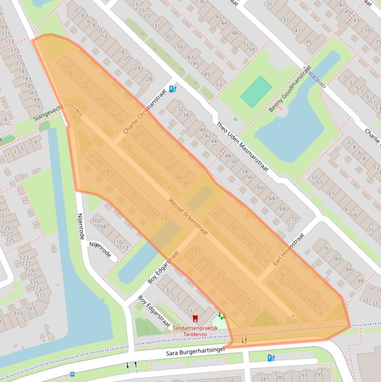 Kaart van postcodegebied 3813ZB.