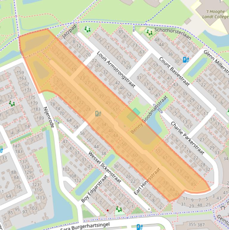 Kaart van postcodegebied 3813ZE.