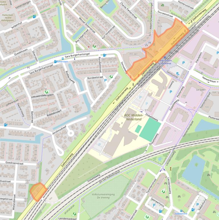 Kaart van postcodegebied 3813ZX.