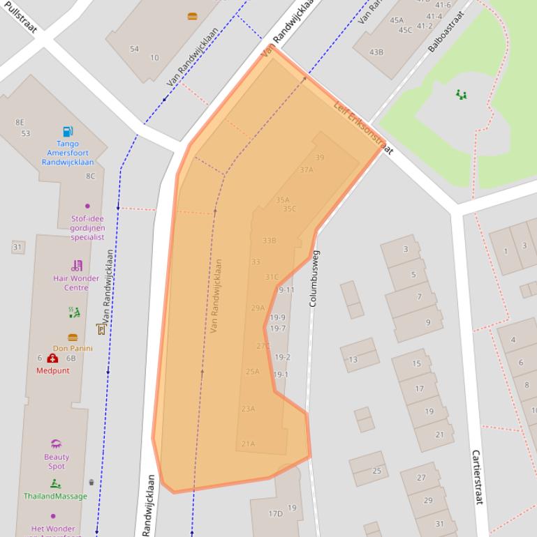 Kaart van postcodegebied 3814AB.