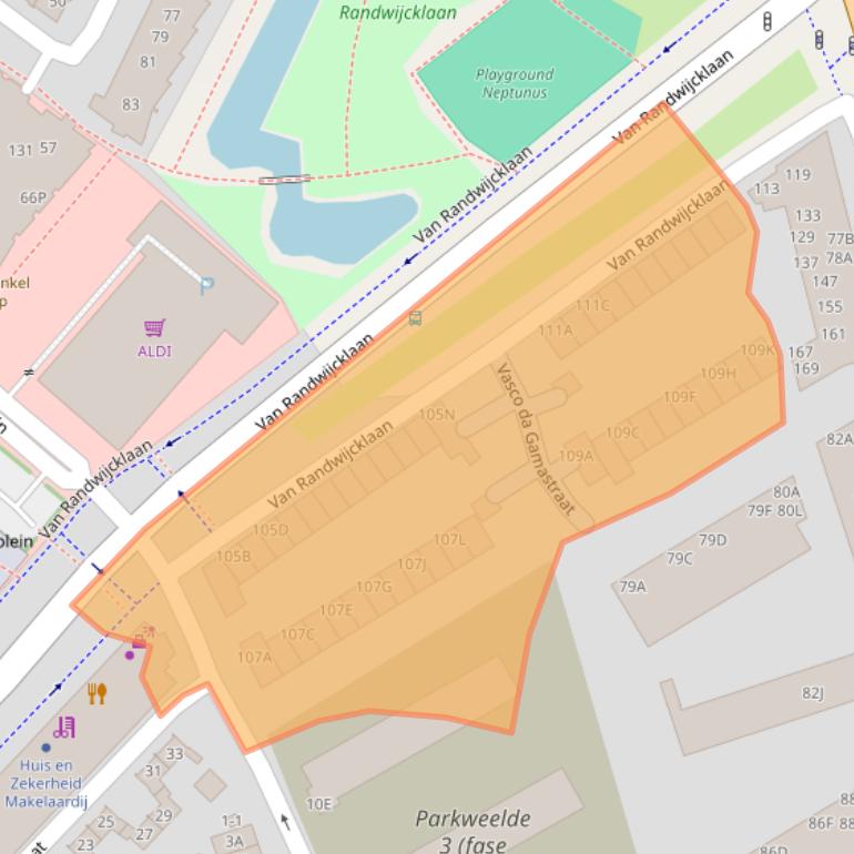 Kaart van postcodegebied 3814AG.