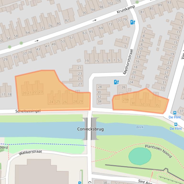 Kaart van postcodegebied 3814BG.