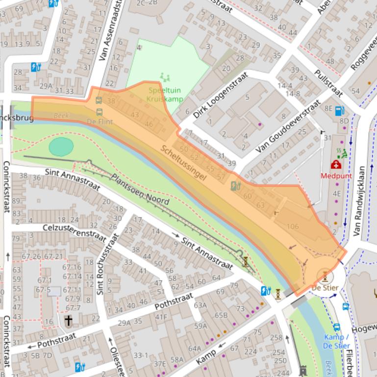 Kaart van postcodegebied 3814BH.