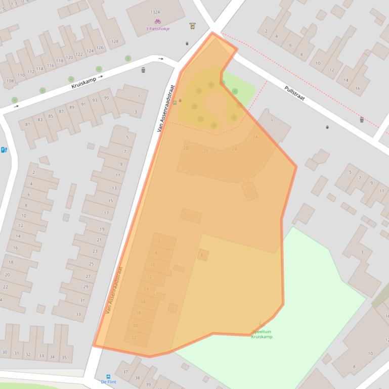 Kaart van postcodegebied 3814BK.