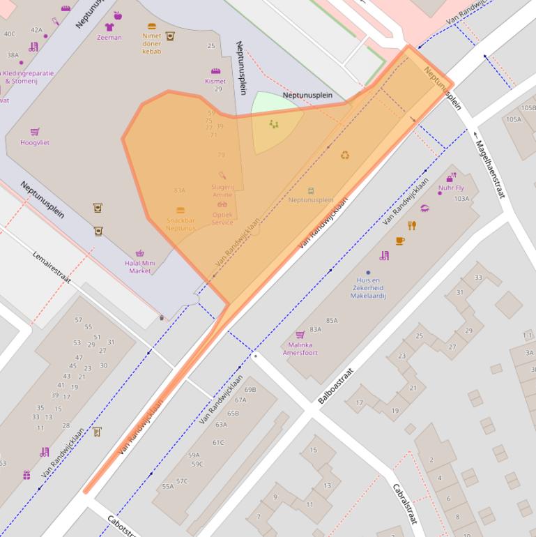 Kaart van postcodegebied 3814BP.