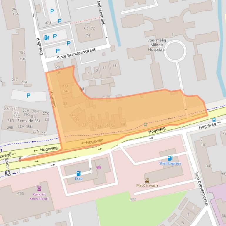 Kaart van postcodegebied 3814CE.