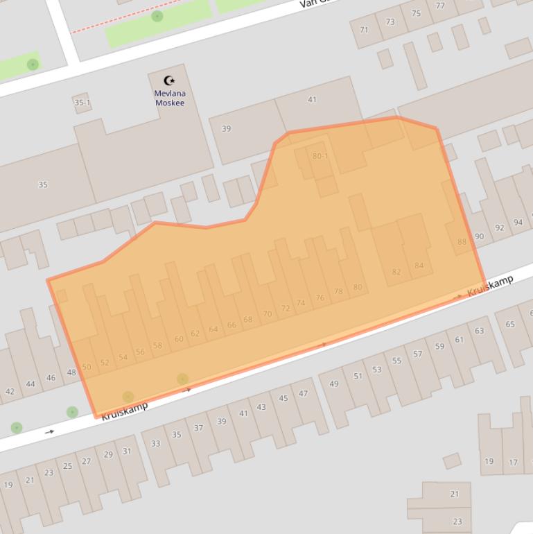 Kaart van postcodegebied 3814PD.