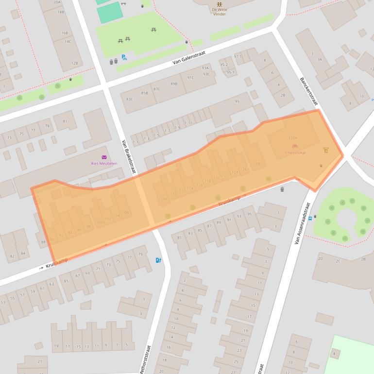 Kaart van postcodegebied 3814PE.
