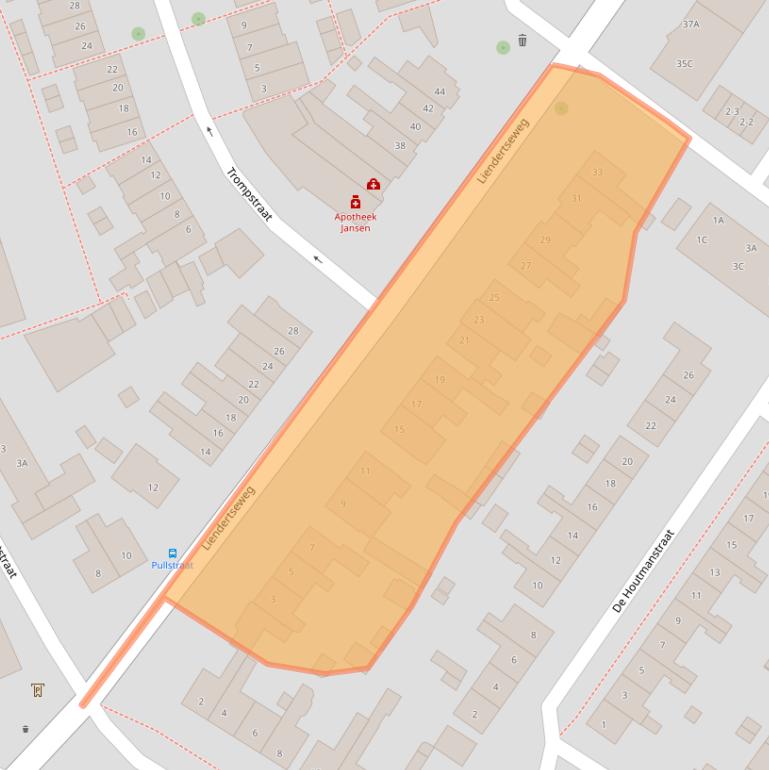 Kaart van postcodegebied 3814PG.