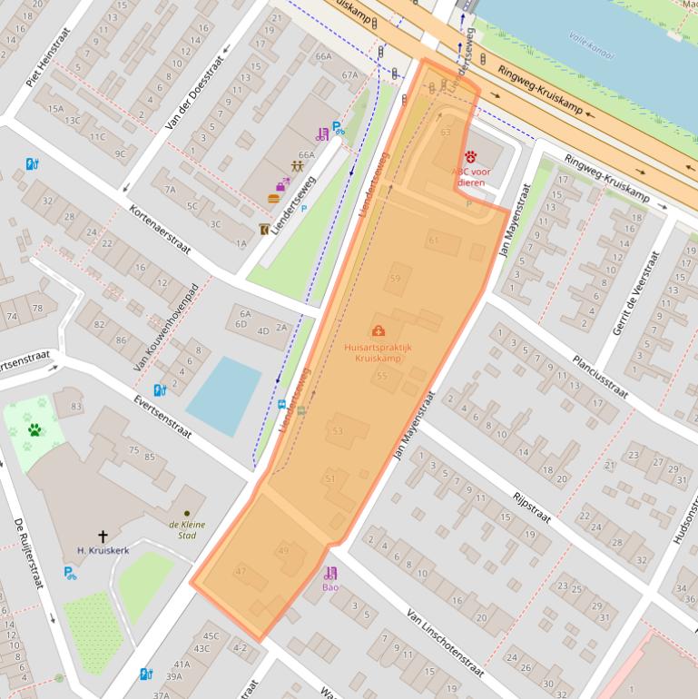 Kaart van postcodegebied 3814PJ.